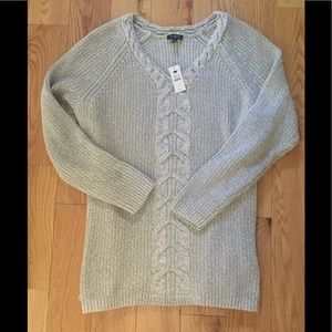 NWT Talbots V-Neck Sweater w/ Side Zip Detail